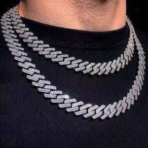 Iced Out Silver Diamond CZ Curb Cuban Link Chain